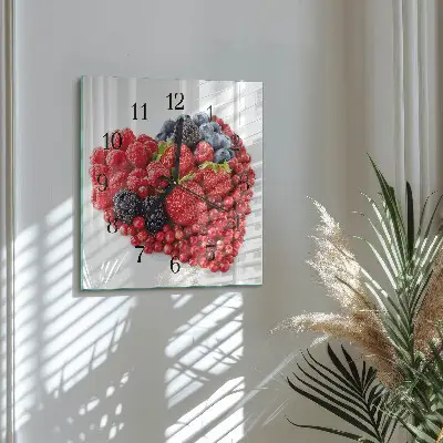 Quadratische wanduhr Obst