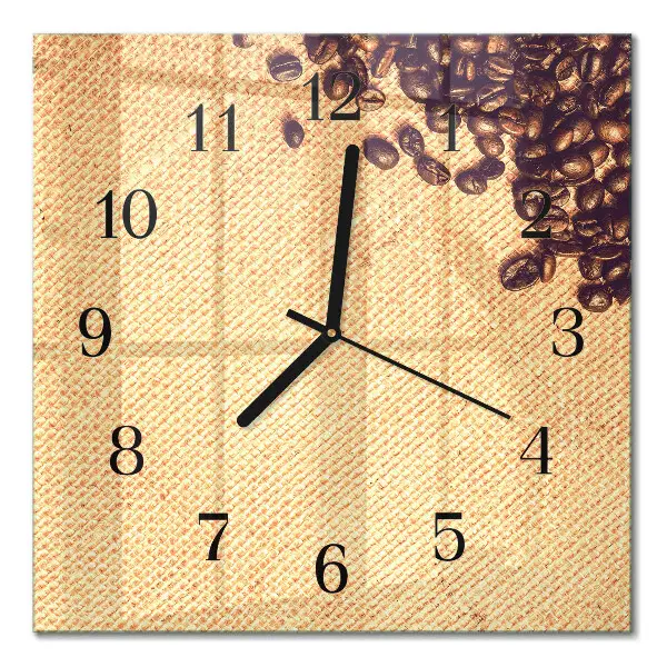 Wanduhr mit motiv quadratisch Kaffeebohnen