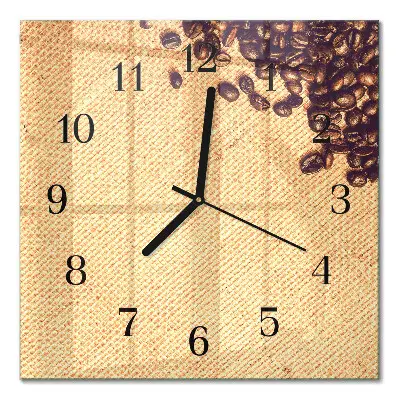 Wanduhr mit motiv quadratisch Kaffeebohnen
