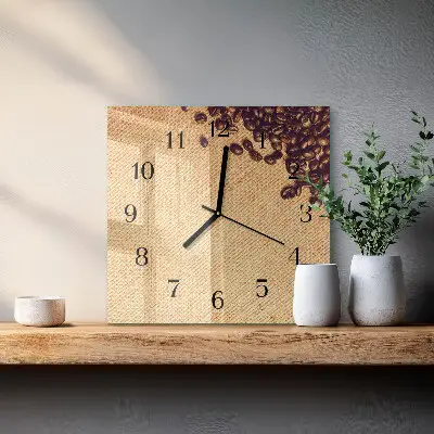 Wanduhr mit motiv quadratisch Kaffeebohnen