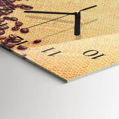 Wanduhr mit motiv quadratisch Kaffeebohnen