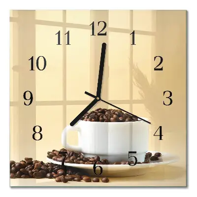 Wanduhr mit motiv quadratisch Kaffee