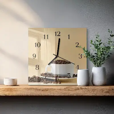 Wanduhr mit motiv quadratisch Kaffee