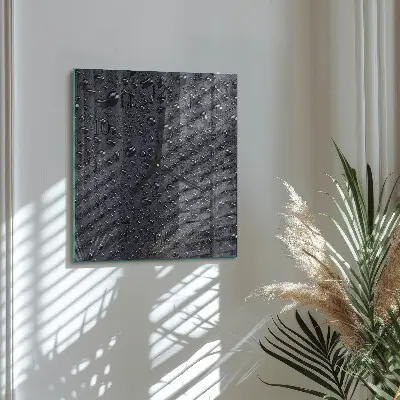 Glasuhr quadratisch Tropfen