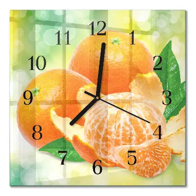 Moderne wanduhr quadratisch Orangen