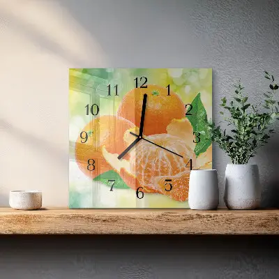 Moderne wanduhr quadratisch Orangen