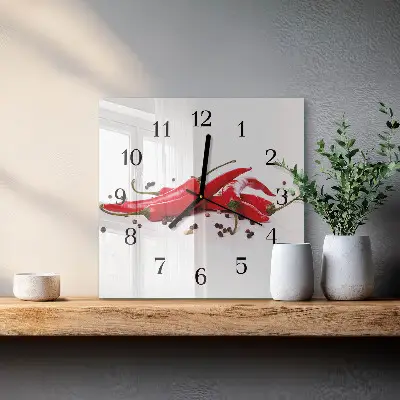 Wanduhr mit motiv quadratisch Chilischoten
