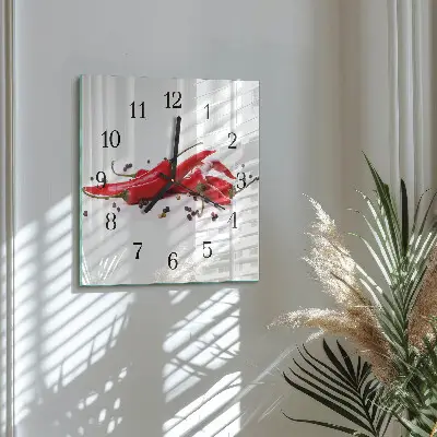 Wanduhr mit motiv quadratisch Chilischoten
