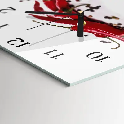 Wanduhr mit motiv quadratisch Chilischoten