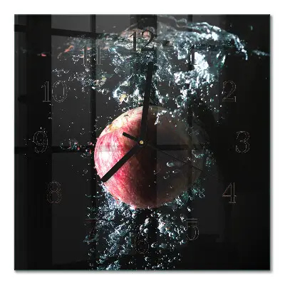 Quadratische wanduhr modern Apfel