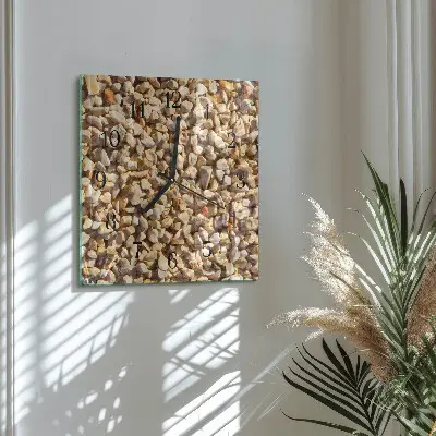 Glasuhr quadratisch Kies