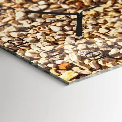 Glasuhr quadratisch Kies