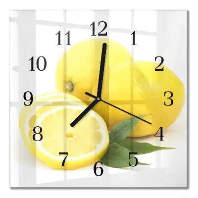 Moderne wanduhr quadratisch Zitronen