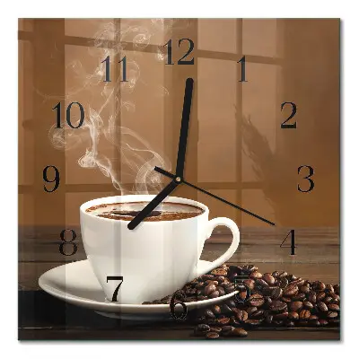 Glasuhr quadratisch Kaffee