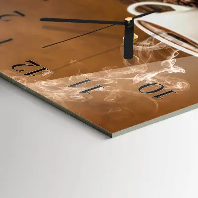 Glasuhr quadratisch Kaffee