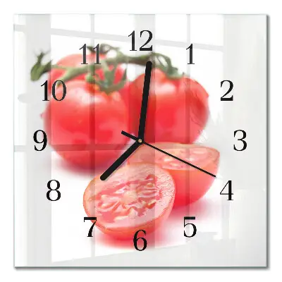 Glasuhr quadratisch Tomaten