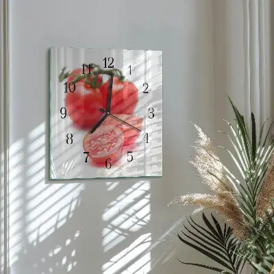 Glasuhr quadratisch Tomaten