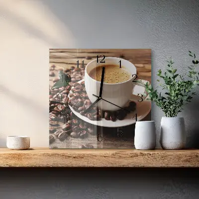 Moderne wanduhr quadratisch Kaffee