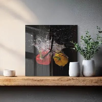 Glasuhr quadratisch Pfeffer