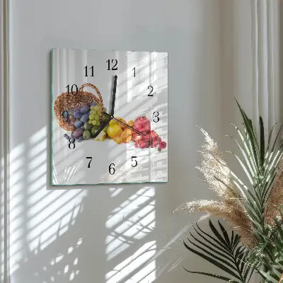 Quadratische wanduhr Obst