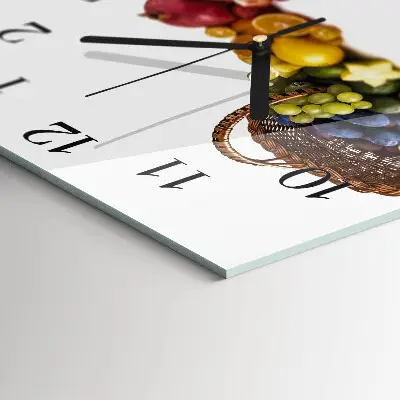 Quadratische wanduhr Obst