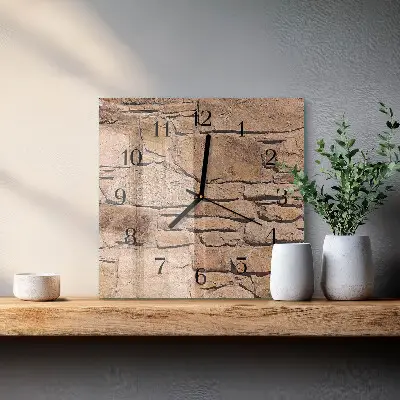 Wanduhr mit motiv quadratisch Steine