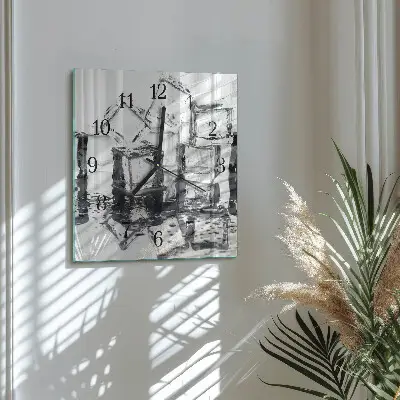 Quadratische wanduhr modern Eis
