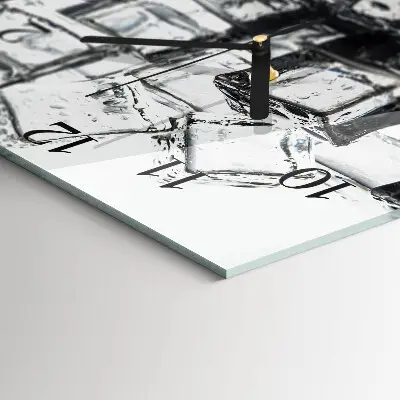 Quadratische wanduhr modern Eis