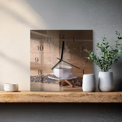 Moderne wanduhr quadratisch Kaffee