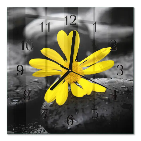 Quadratische wanduhr modern Blume