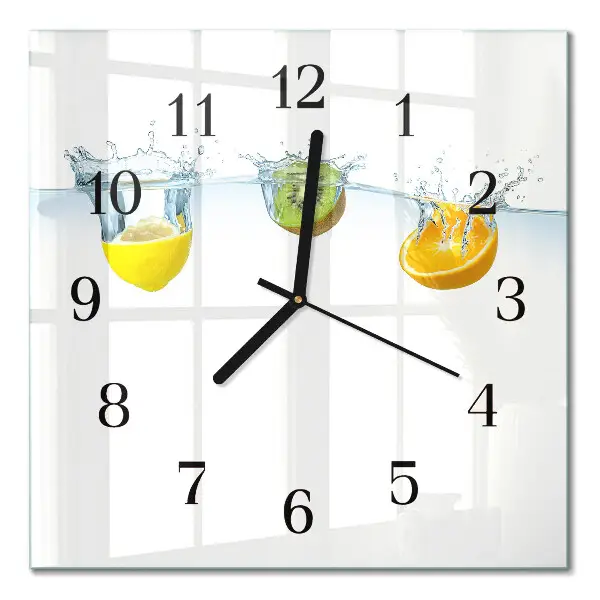 Quadratische wanduhr modern Kiwi
