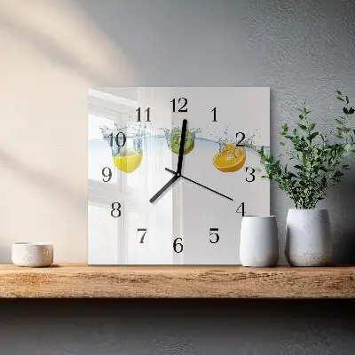 Quadratische wanduhr modern Kiwi