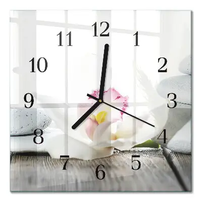 Quadratische wanduhr Orchidee