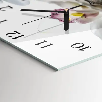 Quadratische wanduhr Orchidee
