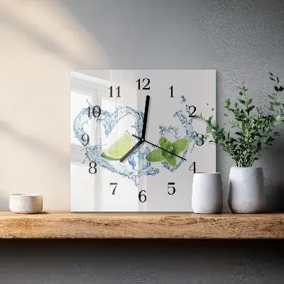Wanduhr mit motiv quadratisch Minze