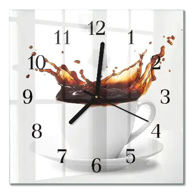Glasuhr quadratisch Kaffee