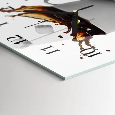 Glasuhr quadratisch Kaffee