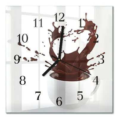 Quadratische wanduhr modern Kaffee