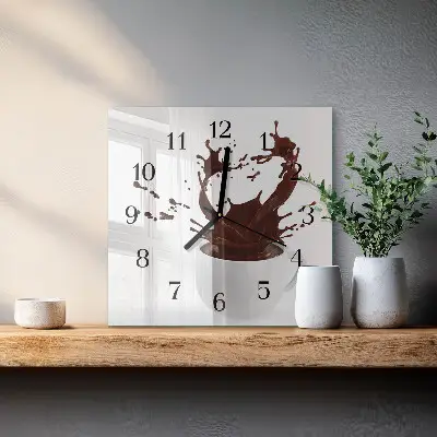 Quadratische wanduhr modern Kaffee