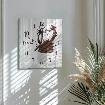 Quadratische wanduhr modern Kaffee