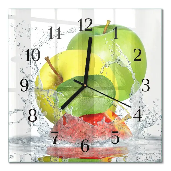 Glasuhr quadratisch Apfel