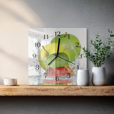 Glasuhr quadratisch Apfel