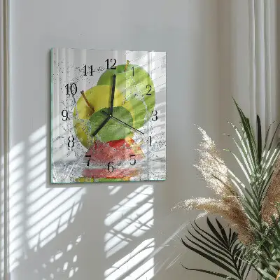 Glasuhr quadratisch Apfel