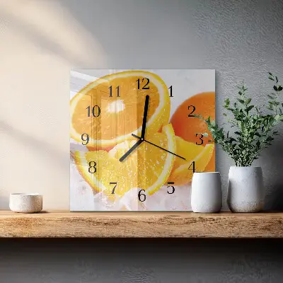 Quadratische wanduhr Orangen