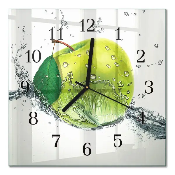 Wanduhr mit motiv quadratisch Apfel