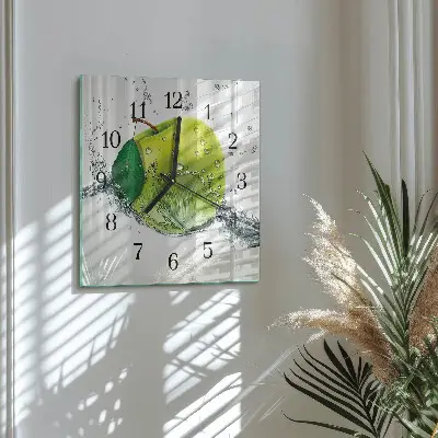 Wanduhr mit motiv quadratisch Apfel