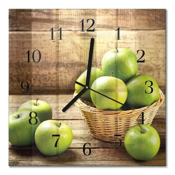 Quadratische wanduhr Apfel