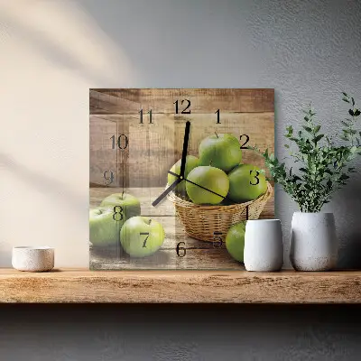Quadratische wanduhr Apfel