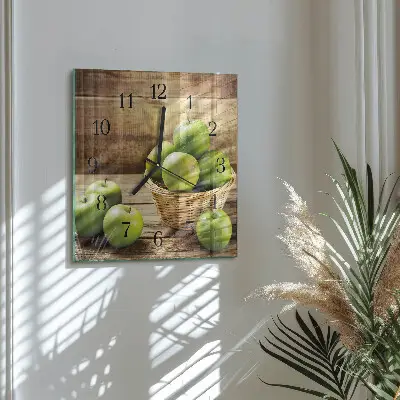 Quadratische wanduhr Apfel