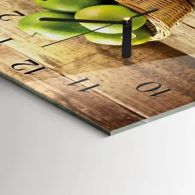 Quadratische wanduhr Apfel